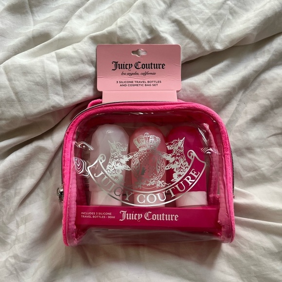 Juicy Couture Handbags - Juicy couture 3 silicone bottle travel cosmetic clear bag NWT
